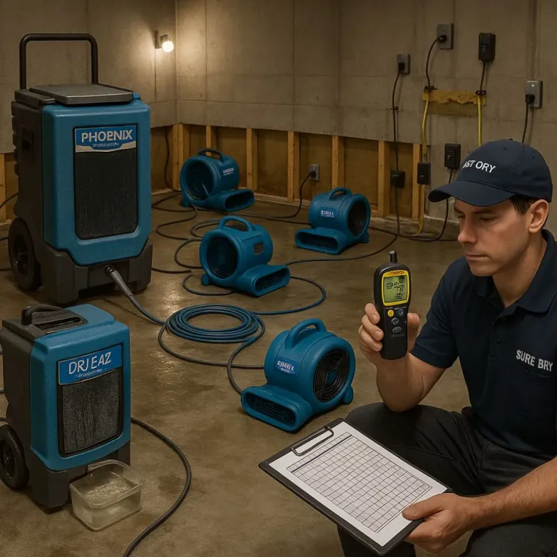 Structural Drying and Dehumidification process in Saint Bernard Parish, LA